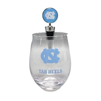 The Memory Company North Carolina Tar Heels 15oz. Stemless Tumbler With Wine Bottle Stopper