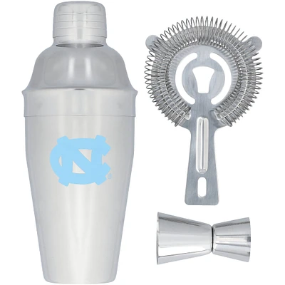 The Memory Company North Carolina Tar Heels Stainless Steel Shaker, Strainer & Jigger Set