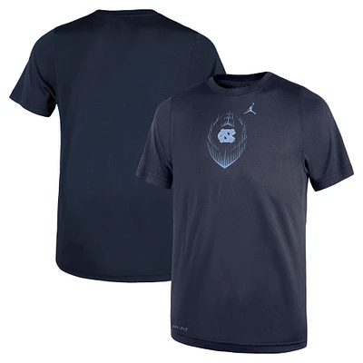 T-shirt de performance football Jordan Brand bleu marine pour tout-petits, North Carolina Tar Heels Legend