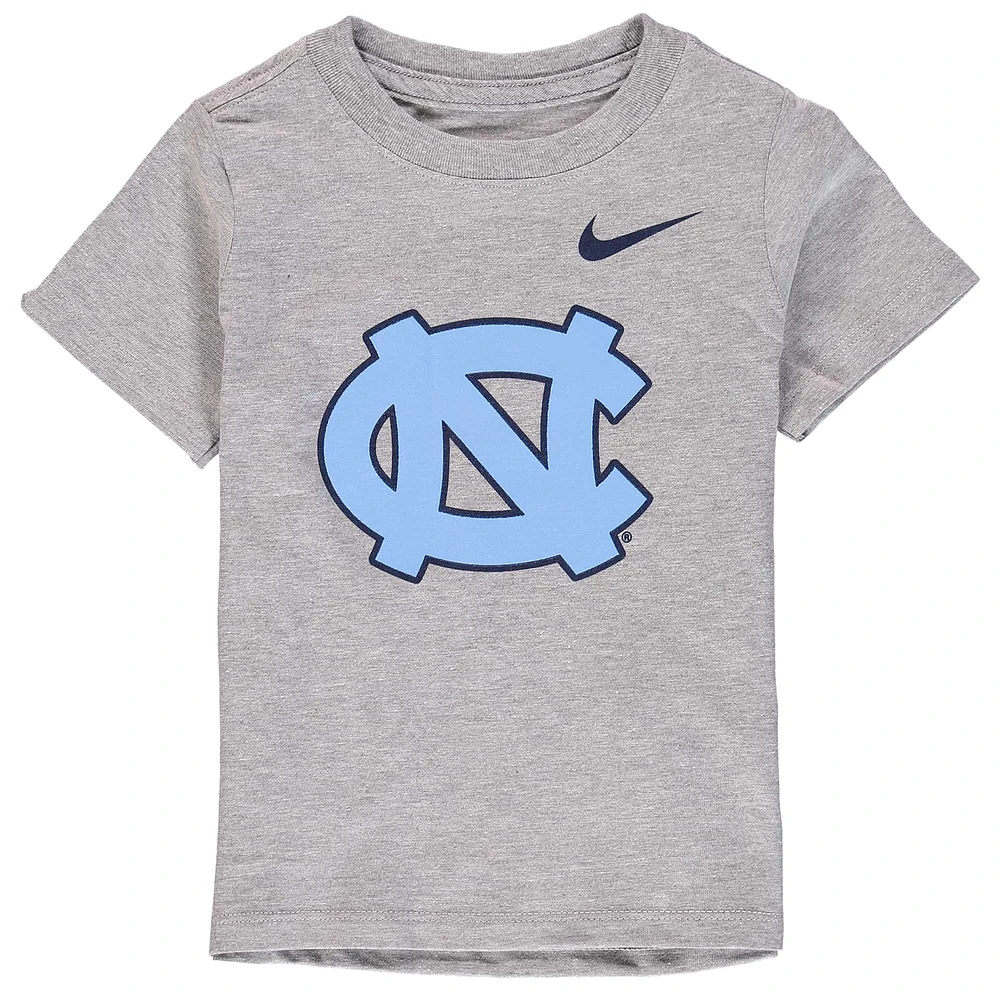 Toddler Nike Heathered Gray North Carolina Tar Heels Logo T-Shirt