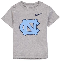 Toddler Nike Heathered Gray North Carolina Tar Heels Logo T-Shirt