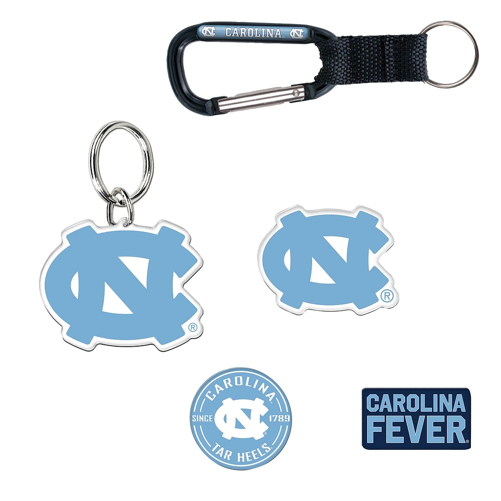 Lot de 5 porte-clés et aimants pour réfrigérateur WinCraft North Carolina Tar Heels