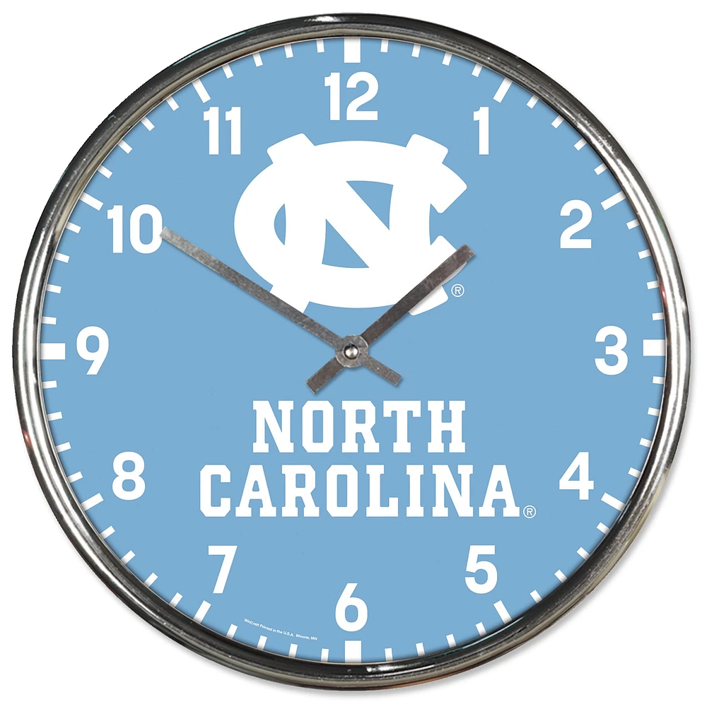 WinCraft North Carolina Tar Heels Chrome Wall Clock