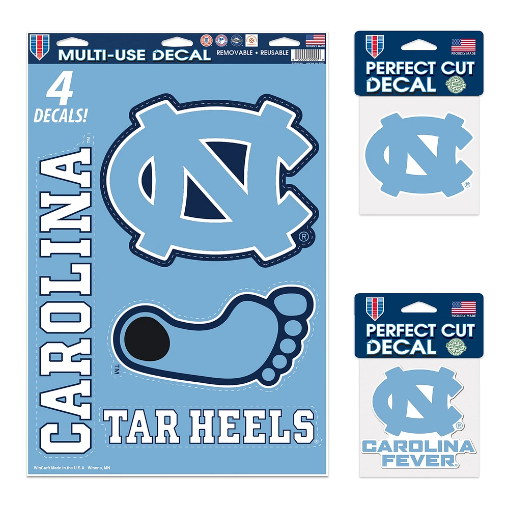 Pack de décalcomanies WinCraft Tar Heels de Caroline du Nord