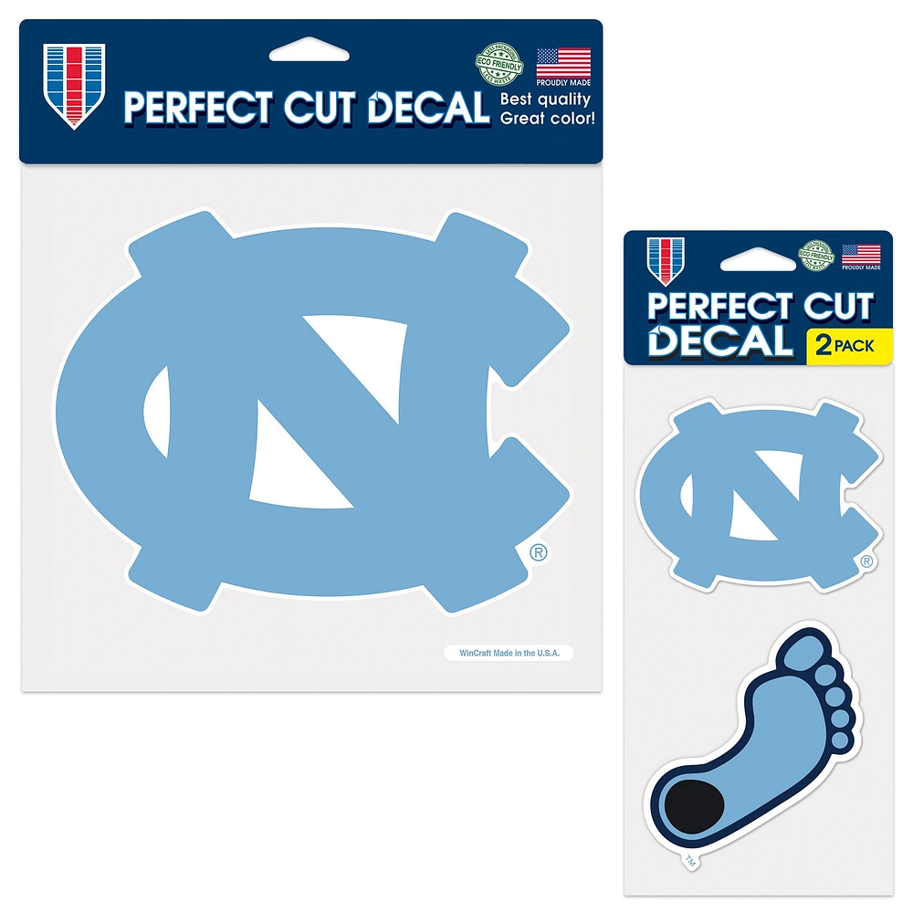 Lot de trois autocollants WinCraft North Carolina Tar Heels Perfect Cut