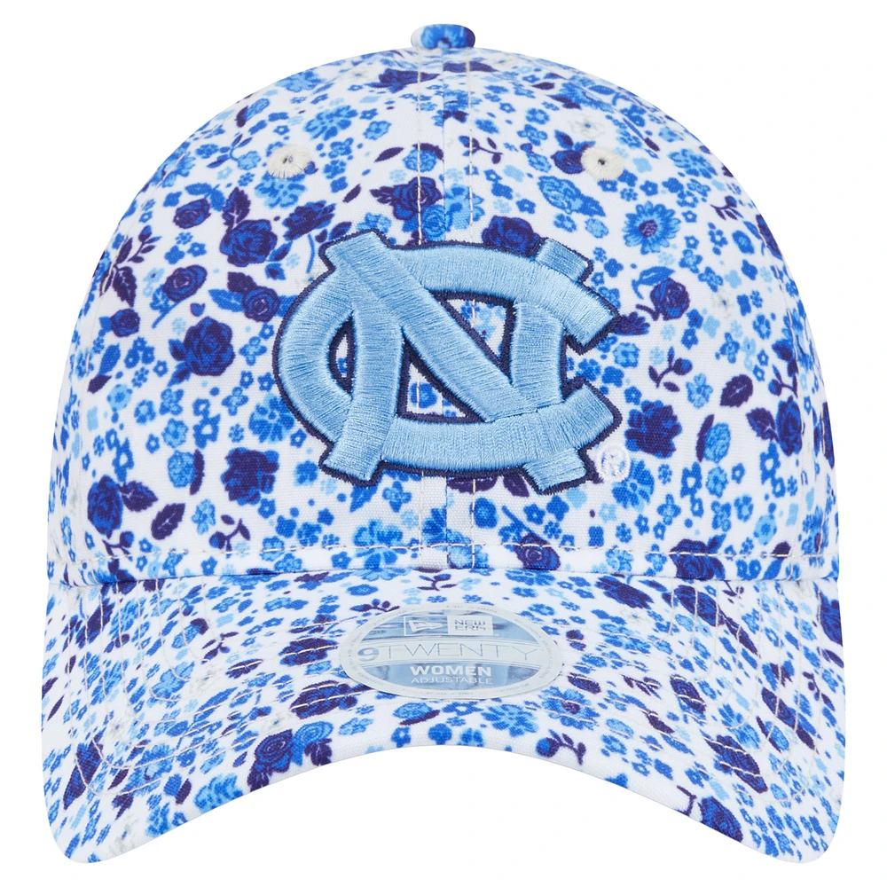 Women's New Era  White North Carolina Tar Heels Blooming 9TWENTY Adjustable Hat