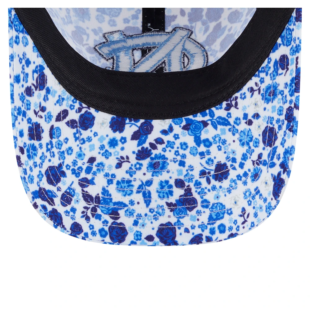Women's New Era  White North Carolina Tar Heels Blooming 9TWENTY Adjustable Hat