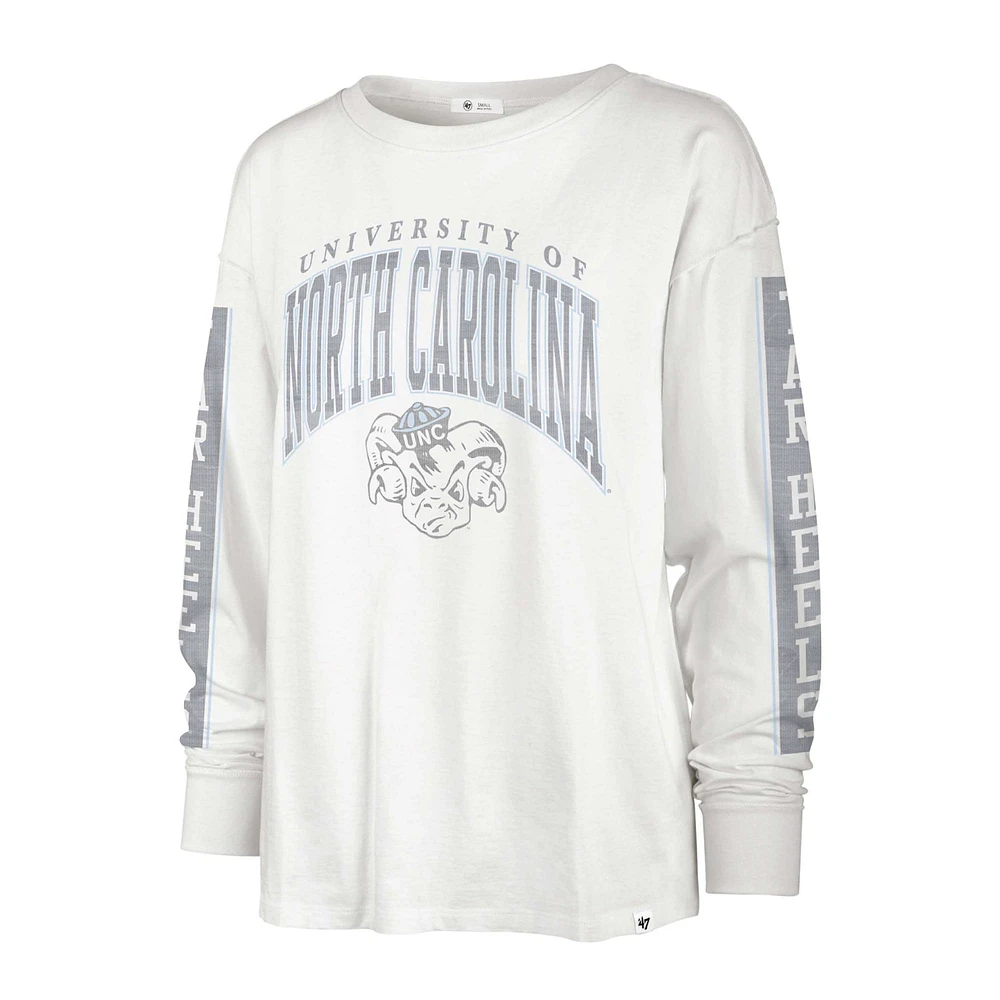 Women's '47 Cream North Carolina Tar Heels Statement SOA 3-Hit Long Sleeve T-Shirt