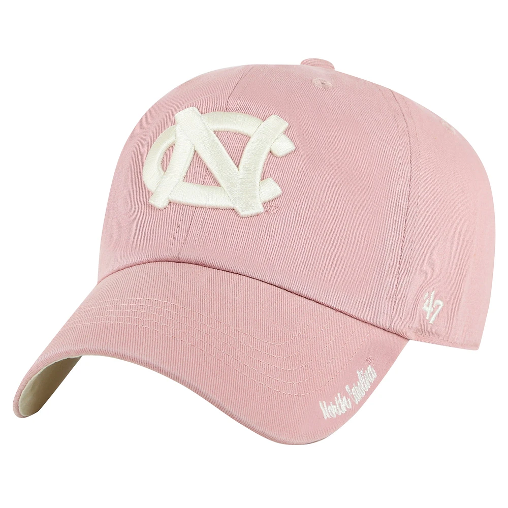 Casquette ajustable Dusty Miata Clean Up rose clair pour femme des Tar Heels de Caroline du Nord '47