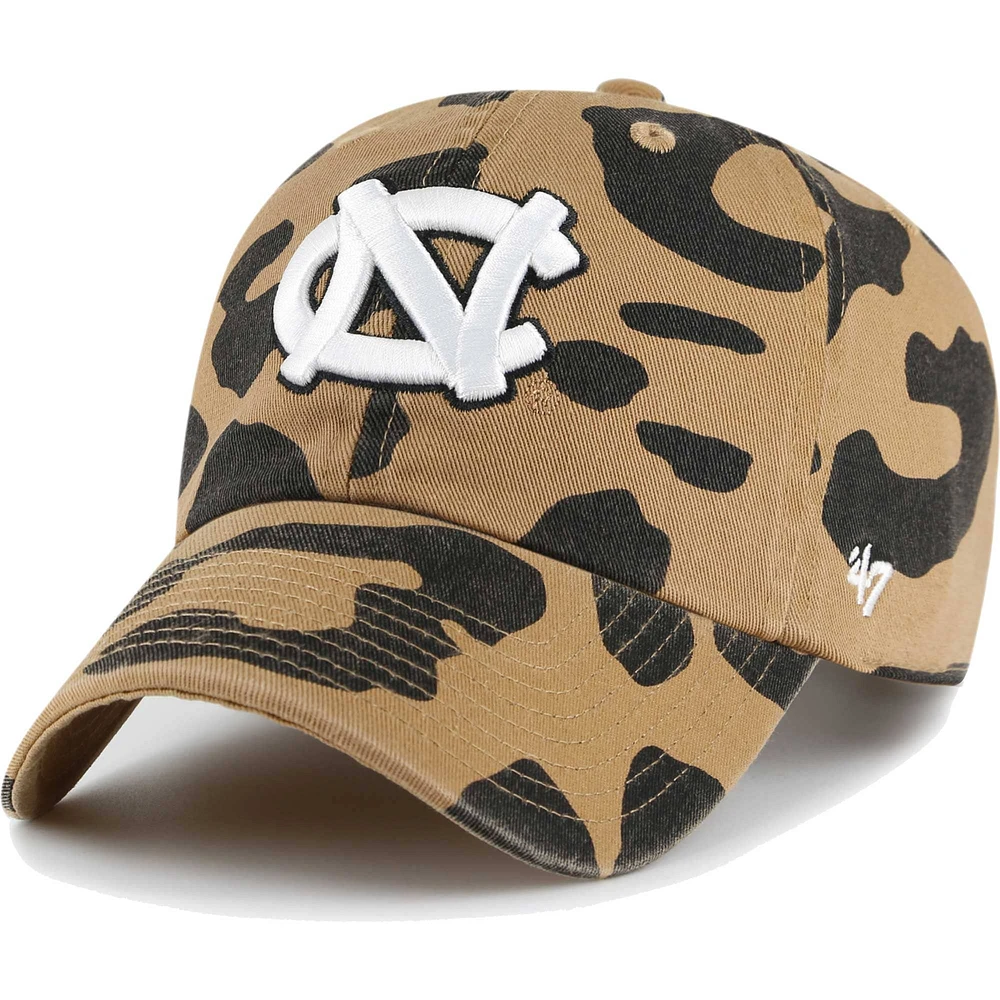 '47 North Carolina Tar Heels Rosette Leopard Clean Up Chapeau réglable pour femme