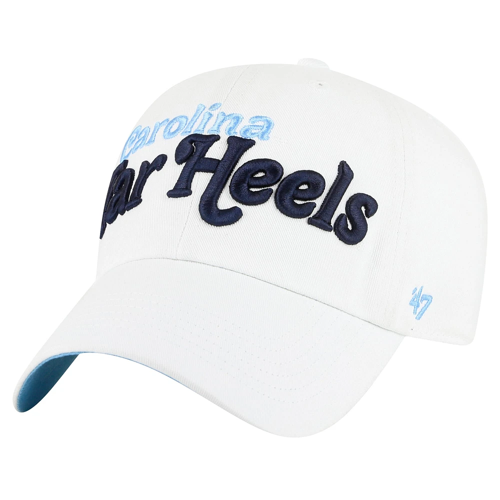 Casquette ajustable blanche pour femme « 47 North Carolina Tar Heels Pensacola Clean Up