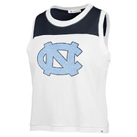 Women's '47 White North Carolina Tar Heels Premier Zoey Waist Length Tank Top