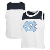 Women's '47 White North Carolina Tar Heels Premier Zoey Waist Length Tank Top