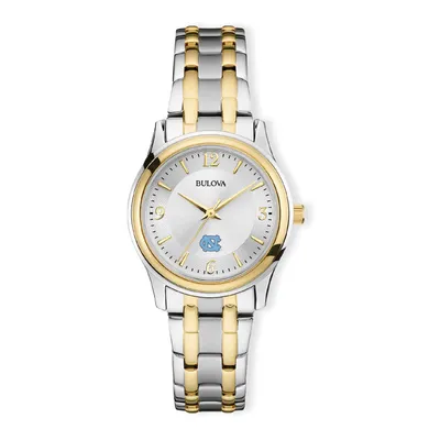 North Carolina Tar Heels Bulova Women's Classic Two-Tone Round Watch - Silver/Gold