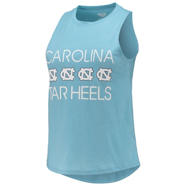 Ensemble de nuit Concepts Sport pour femmes, bleu marine/bleu Caroline, débardeur et pantalon à talons Tar Heels Caroline du Nord