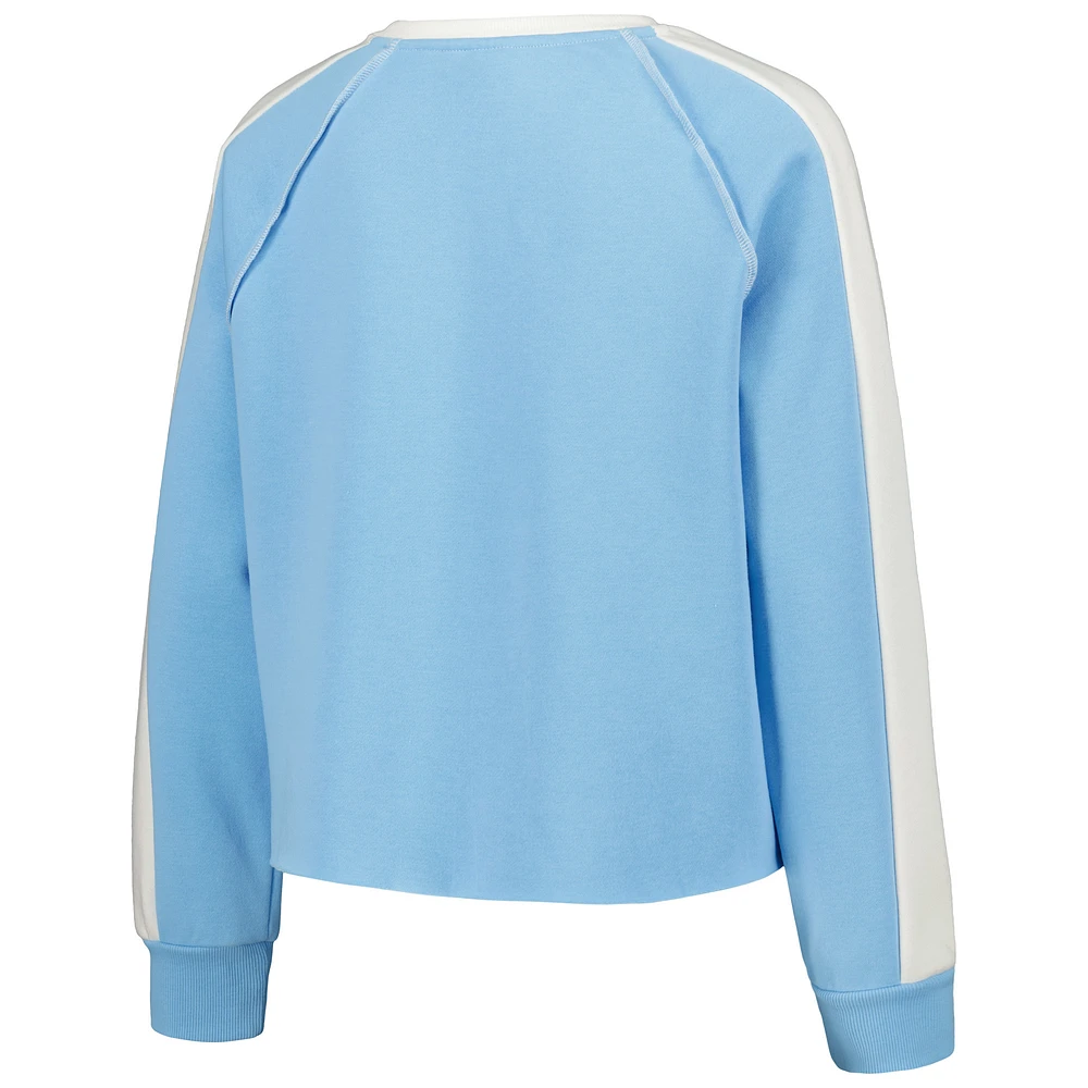 Women's Gameday Couture Carolina Blue North Tar Heels Blindside Raglan Cropped Pullover Sweatshirt