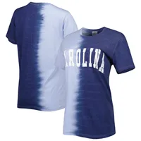 T-shirt à teinture fendue Gameday Couture pour femmes, bleu marine, North Carolina Tar Heels Find Your Groove