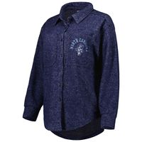 Women's Gameday Couture Navy North Carolina Tar Heels Switch It Up Tri-Blend Button-Up Shacket