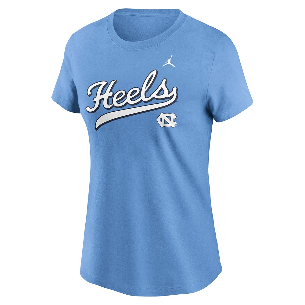 Women's Jordan Brand Carolina Blue North Tar Heels Local Script T-Shirt