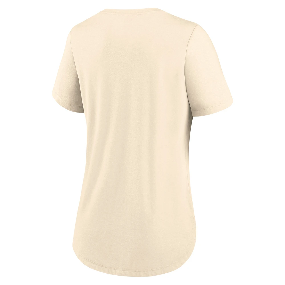 T-shirt tri-blend marron Jordan Brand pour femme avec logo script des Tar Heels de Caroline du Nord