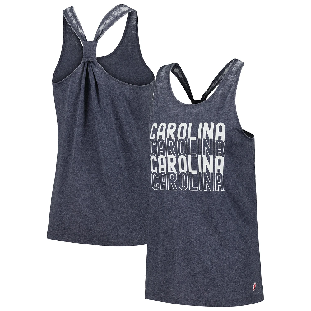 Débardeur à dos nageur pour femmes League Collegiate Wear de Caroline du Nord Tar Heels Stacked Name