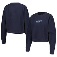 Women's League Collegiate Wear Navy North Carolina Tar Heels Timber Cropped Pullover Sweatshirt