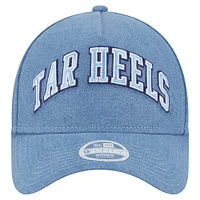 Casquette ajustable New Era en denim pour femme, modèle A-Frame 9FORTY, des Tar Heels de Caroline du Nord