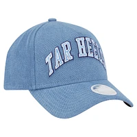 Casquette ajustable New Era en denim pour femme, modèle A-Frame 9FORTY, des Tar Heels de Caroline du Nord