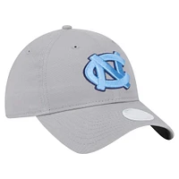 Casquette ajustable 9TWENTY avec logo des Tar Heels de Caroline du Nord New Era grise pour femme