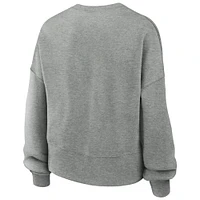 Women's Nike Heather Gray North Carolina Tar Heels Oversized Legacy Classic Pullover Sweatshirt