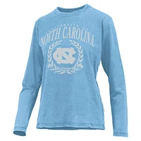 Women's Pressbox Carolina Blue North Tar Heels Chandler Olive Leaf Arch Long Sleeve T-Shirt