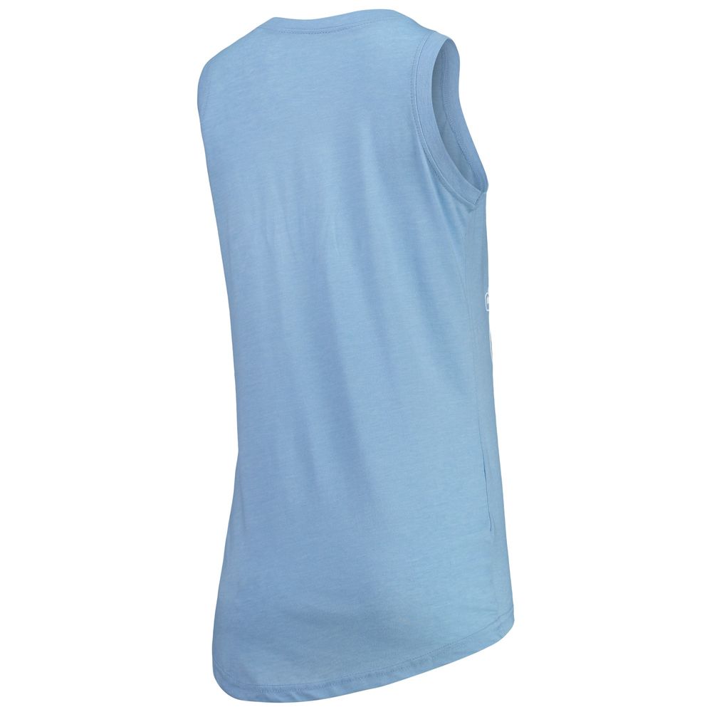 Women's Pressbox Carolina Blue North Tar Heels Ferris Melange V-Neck Tank Top