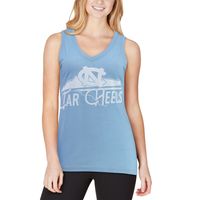 Women's Pressbox Carolina Blue North Tar Heels Ferris Melange V-Neck Tank Top