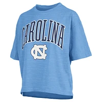 Women's Pressbox Carolina Blue North Tar Heels Nelson Arch Over Logo Waist Length Oversized Slub T-Shirt