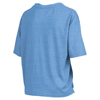 Women's Pressbox Carolina Blue North Tar Heels Nelson Arch Over Logo Waist Length Oversized Slub T-Shirt