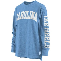 Women's Pressbox Carolina Blue North Tar Heels T-shirt à manches longues taille plus Two-Hit Canyon