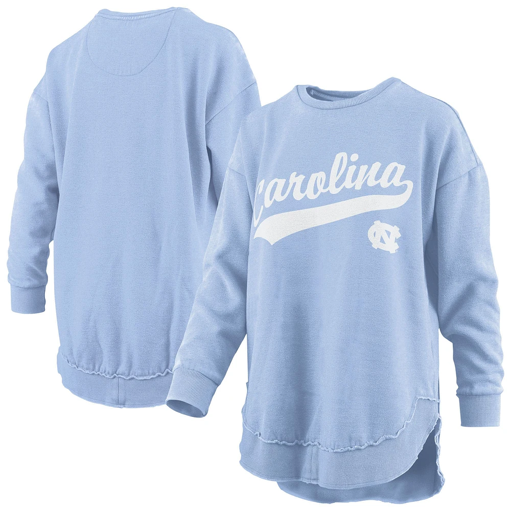 Women's Pressbox Carolina Blue North Tar Heels Poncho Fleece Pullover Sweatshirt