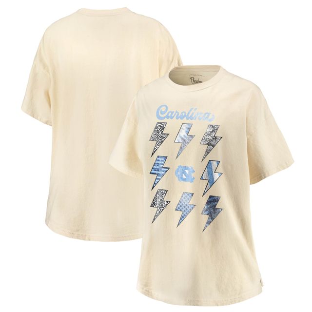 Sweat-shirt surdimensionné Pressbox crème North Carolina Tar Heels Flash Lightning Rocker pour femmes