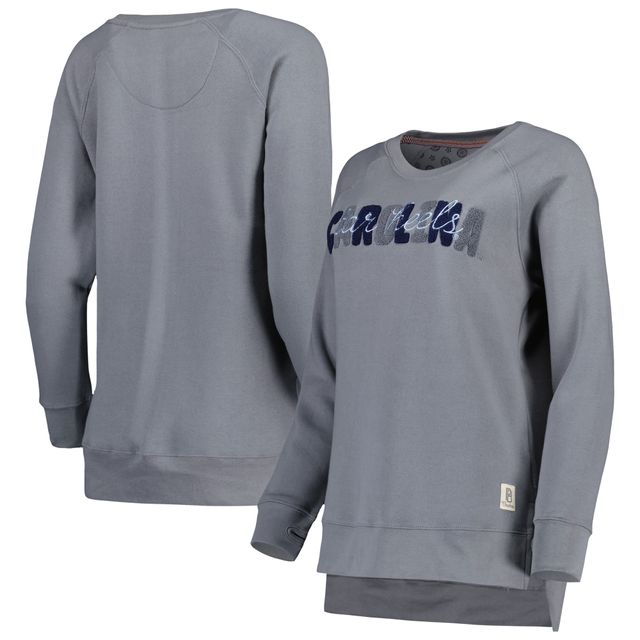 Sweat-shirt à enfiler raglan en chenille Pinehurst Pressbox pour femmes, gris, North Carolina Tar Heels