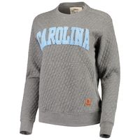 Women's Pressbox Heather Charcoal North Carolina Tar Heels Moose Quilted Pullover Sweatshirt