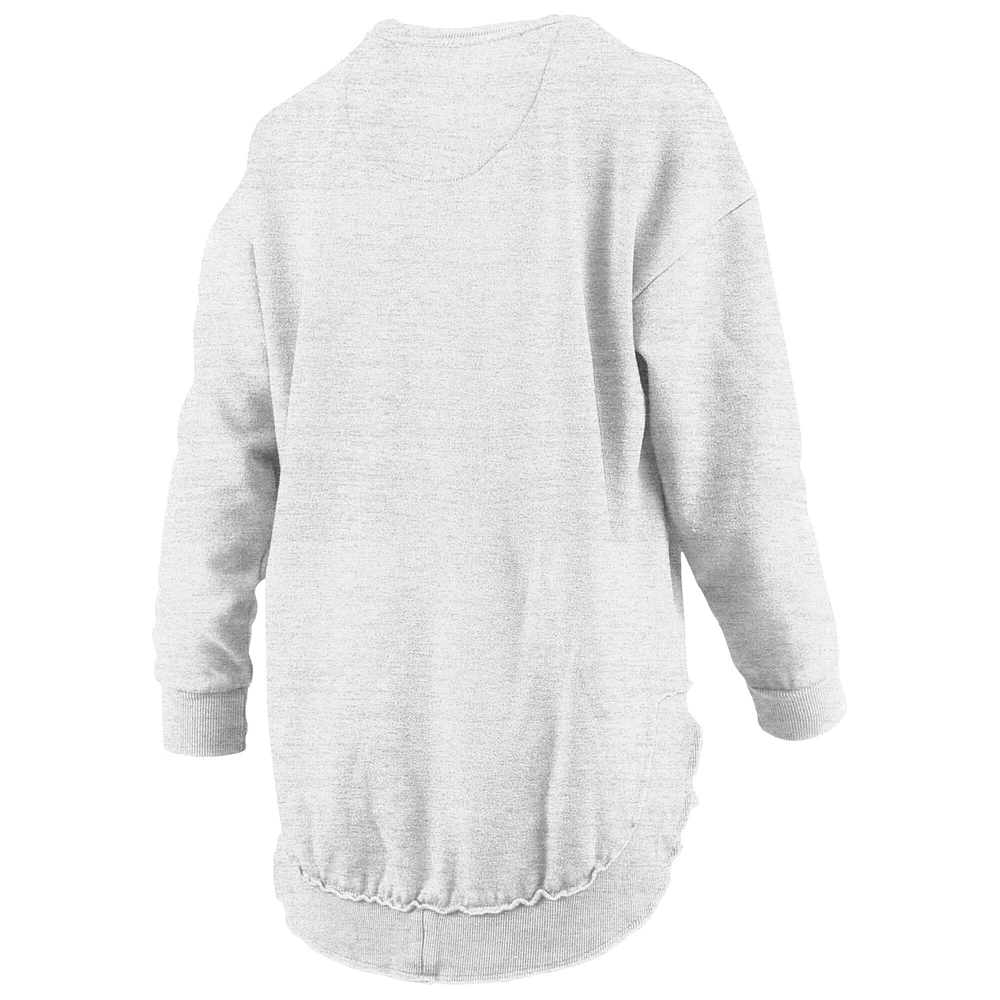 Women's Pressbox Heather Gray North Carolina Tar Heels Field Day Melange Poncho Pullover Sweatshirt