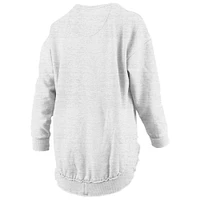 Women's Pressbox Heather Gray North Carolina Tar Heels Field Day Melange Poncho Pullover Sweatshirt