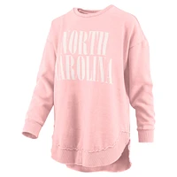 Sweat-shirt en molleton poncho rose clair Pressbox pour femmes, Caroline du Nord Tar Heels