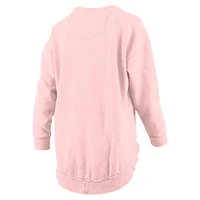 Sweat-shirt en molleton poncho rose clair Pressbox pour femmes, Caroline du Nord Tar Heels