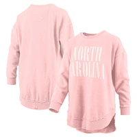 Sweat-shirt en molleton poncho rose clair Pressbox pour femmes, Caroline du Nord Tar Heels