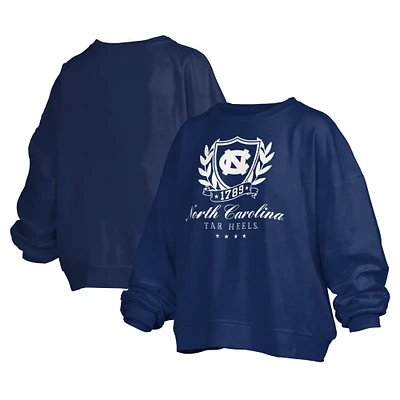 Sweat-shirt oversize Janice pour femme Pressbox Navy North Carolina Tar Heels Big Aug Script