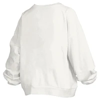 Sweat-shirt surdimensionné à logo rétro Janice pour femme Pressbox White North Carolina Tar Heels