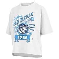 T-shirt Pressbox blanc North Carolina Tar Heels Rock & Roll Slub pour femmes