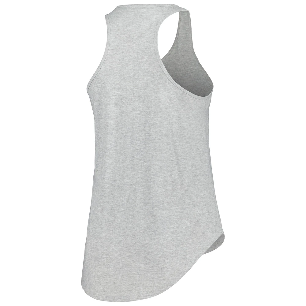 Women's Profile Heather Gray North Carolina Tar Heels Arch Logo Racerback Scoop Neck Tank Top