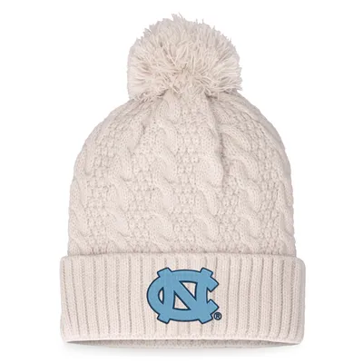 North Carolina Tar Heels Top of the World Women's Pearl Cuffed Knit Hat with Pom - Cream